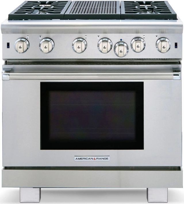 American Range Cuisine Series 36" Stainless Steel Pro Style Gas Range-0