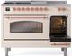 Ilve® Nostalgie II Series 48" Antique White Pro Style Dual Fuel Range-3