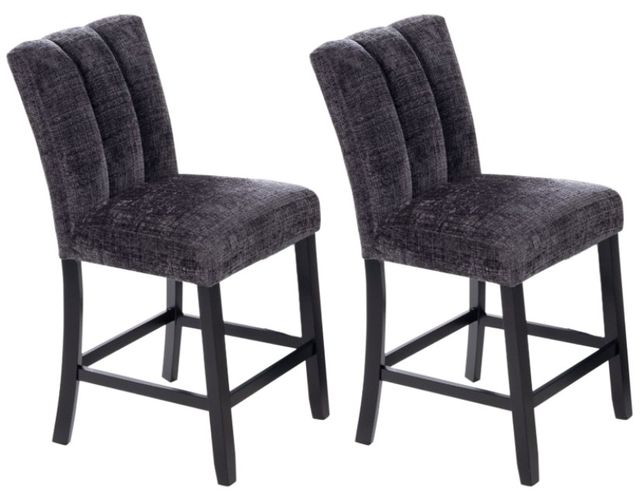 Global Furniture USA D06 2-Piece Dark Gray Bar Stool Set-0