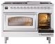 Ilve® Nostalgie II Noblesse 48'' Custom RAL Color Pro Style Dual Fuel Range with Chrome Trim-4