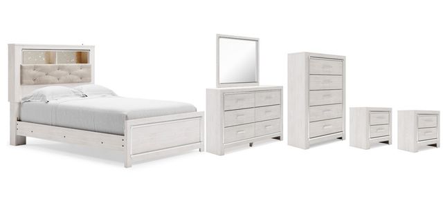Signature Design by Ashley® Altyra 6-Piece White Full Panel Bookcase Bed Set-0