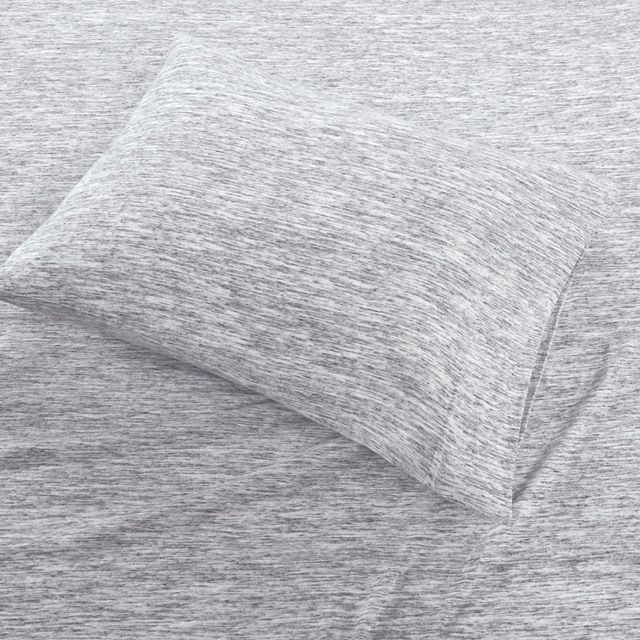 Olliix by Urban Habitat Grey Twin Space Dyed Cotton Jersey Knit Sheet Set-2