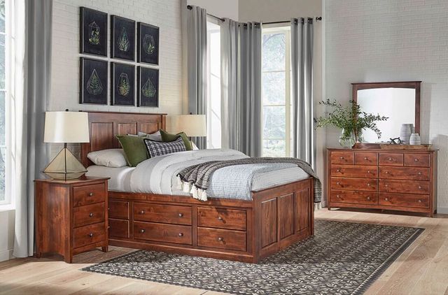 Archbold Furniture Customizable Shaker Queen Chest Panel Storage Bed-3
