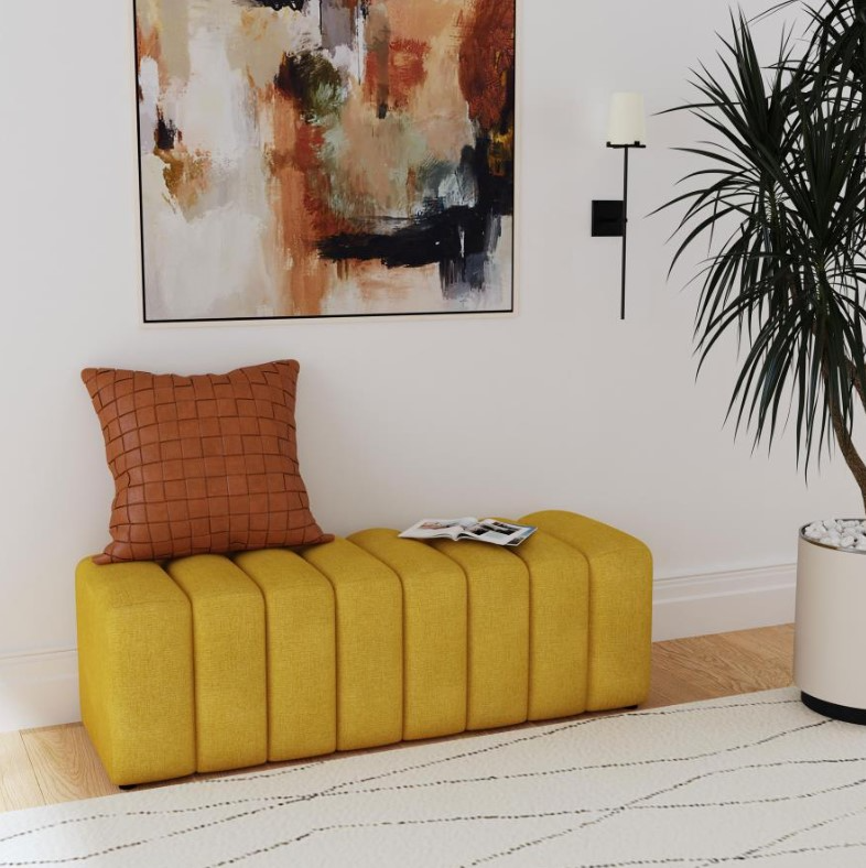 Coaster® Summer Mustard Yellow Accent Bench | Jarons Furniture