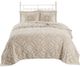 Olliix by Madison Park Sabrina 3 Piece Taupe King/California King Tufted Cotton Chenille Bedspread Set-0