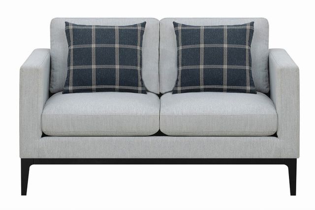 Coaster® Apperson Light Grey Cushioned Back Loveseat-1