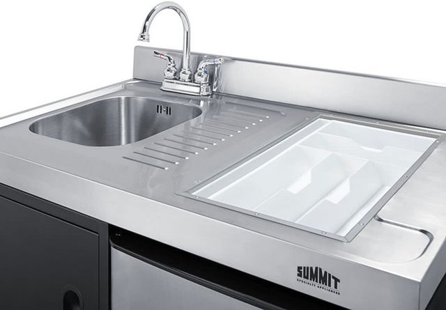 Summit® 63" Black and Stainless Steel All-In-One Kitchenette-4