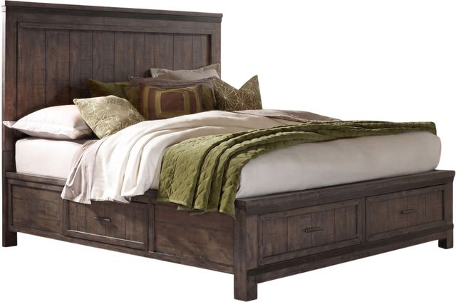 Liberty Furniture Thornwood Hills 5-Piece Rock Beaten Brown Queen 2-Sided Storage Panel Bedroom Set-1