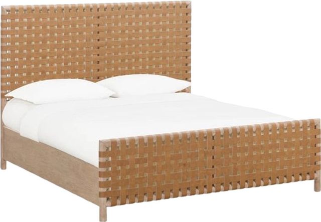 Modus Furniture Dorsey Ginger/Granola Queen Woven Panel Bed-0