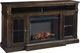 Signature Design by Ashley® Roddinton 74" Dark Brown TV Stand with Electric Fireplace-2