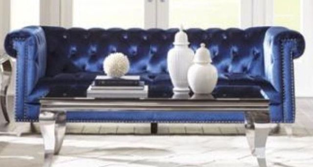 Coaster® Bleker 2-Piece Blue Living Room Set-1