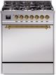 Ilve® Nostalgie II Series 30" Stainless Steel Pro Style Dual Fuel Range-0