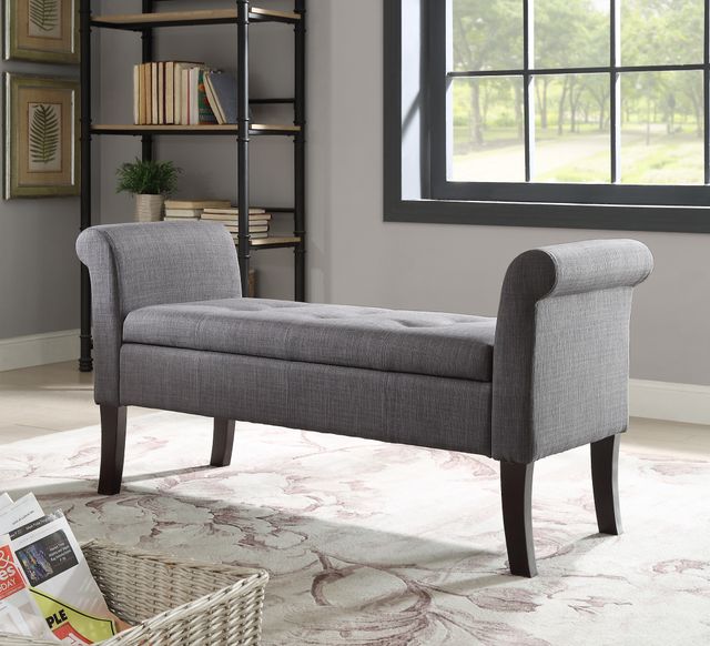 Linon Indie Charcoal Storage Bench-3