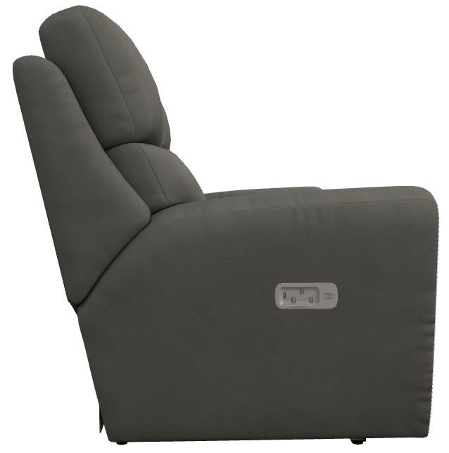 La-Z-Boy® Apollo Blue Grey Leather Power Reclining Loveseat with Headrest and Lumbar-2