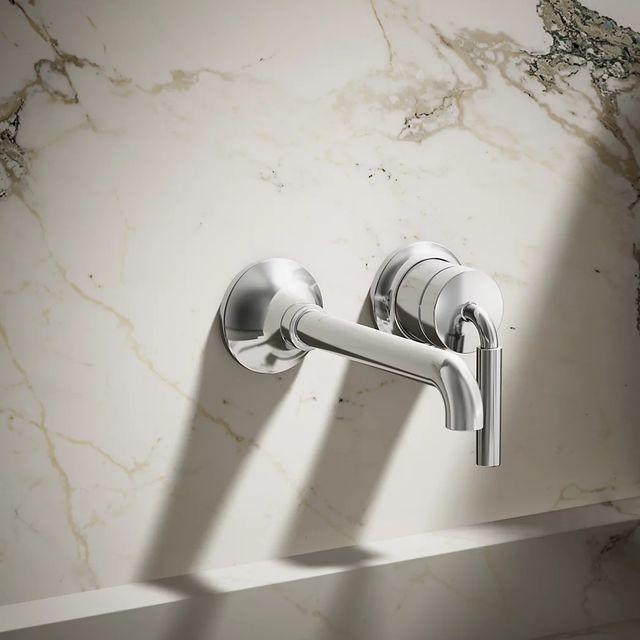 KOHLER® Tone™ Polished Chrome Wall-Mount Single-Handle Bathroom Sink Faucet-3