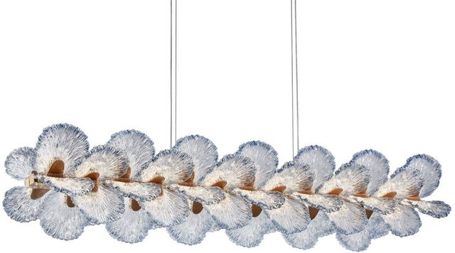 Michael Amini® Brisa Blue/Gold Rectangular LED Chandelier-0