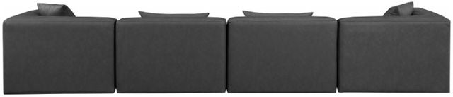 Meridian Furniture Cube 4-Piece Gray Vegan Leather Sofa -3