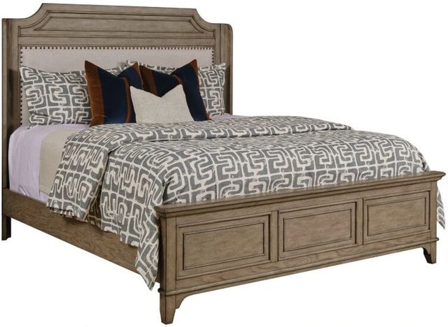 American Drew® Carmine Engels Latte Queen Upholstered Panel Bed-0
