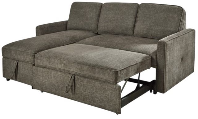 Signature Design by Ashley® Kerle 2-Piece Charcoal Left-Arm Facing Sectional and Chaise with Pop Up Bed