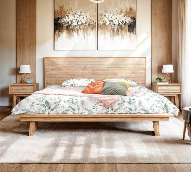 LH Home Gia Light Driftwood King Panel Bed-2