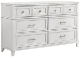 Bernards Nova II White 6-Drawer Dresser