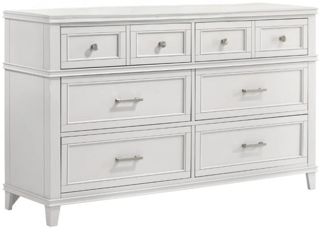 Bernards Nova II White 6-Drawer Dresser-0