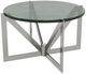 Riverside Furniture Jano Silver Round Glass Top Coffee Table with Forged Metal Base-0