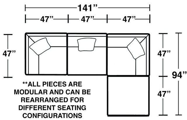 Jackson Furniture Posh 4-Piece Porcelain Modular Sectional-2