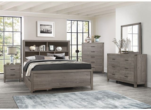 Homelegance® Woodrow Gray Youth Full Platform Bookcase Bed-1