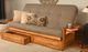 Kodiak Furniture Phoenix Linen Stone/Butternut Queen Futon with Mattress and Storage Drawers-1