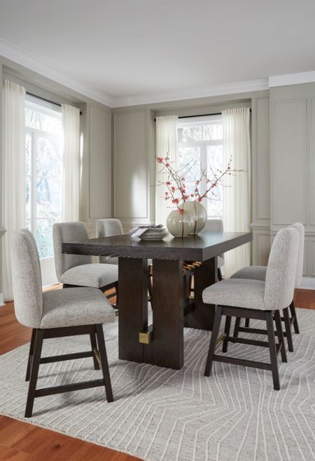 Signature Design by Ashley® Burkhaus Beige/Dark Brown Swivel Bar Stool