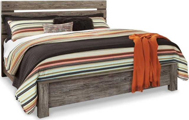 Signature Design by Ashley® Cazenfeld 5-Piece Black/Gray King Panel Bed Set-1