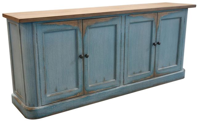 Nest Home Collections Amelia Antique Blue/Distressed Light Blue Buffet-0