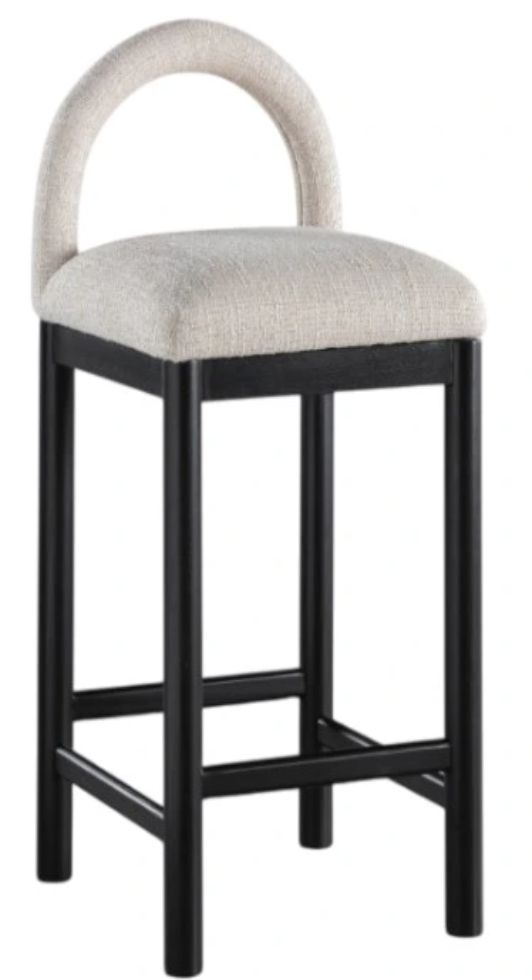 Meridian Furniture Conrad Beige/Black Upholstered Counter Stool-0