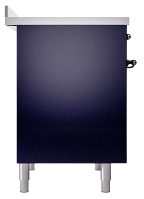 Ilve® Nostalgie II Noblesse 40'' Midnight Blue Pro Style Induction Range with Burnished Trim-2