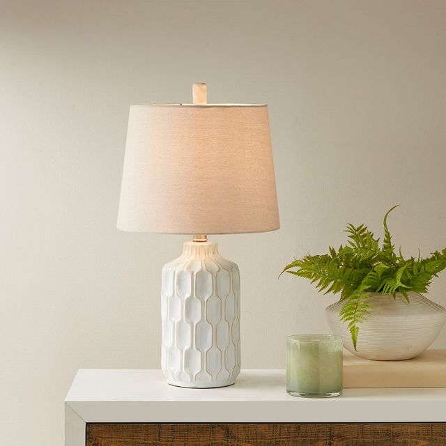 Olliix by INK+IVY Ivory Contour Table Lamp-2