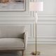 Uttermost® Quite the Buzz Antique Brass/White Floor Lamp-1