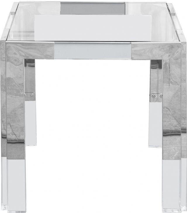 Meridian Furniture Casper Glass Top Square End Table with Chrome Base-1