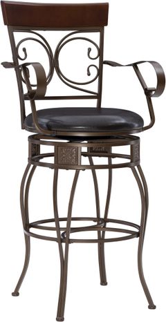 Powell® Beeson Bronze/Dark Brown Big and Tall Arm Barstool