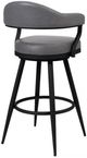 Armen Living Justin Gray/Matte Black Bar Stool-3