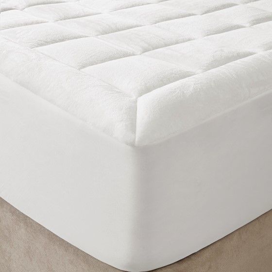 Olliix by Madison Park White Overfilled Plush Waterproof Full Cloud Soft Mattress Pad-0