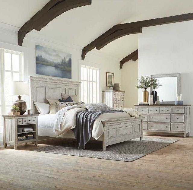 Liberty Furniture Heartland 5-Piece Antique White Queen Panel Bedroom Set-1