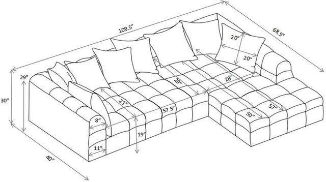 Coaster® Amara 2-Piece Ivory L-Shaped Sectional Sofa-2