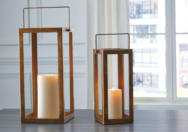 Signature Design by Ashley® Briana Antique Brass 21" Lantern-3