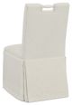 Fairfield® Customizable Entree Dining Pull Short Back Skirted Dining Chair with Linen Legs and Buttons-3