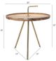 A & B Home Becket Brown 20" Tray Top Side Table with Gold Stand -3