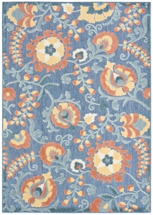 Nourison Home™ Aloha Blue Rose 5'x8' Style 1 Area Rug-0