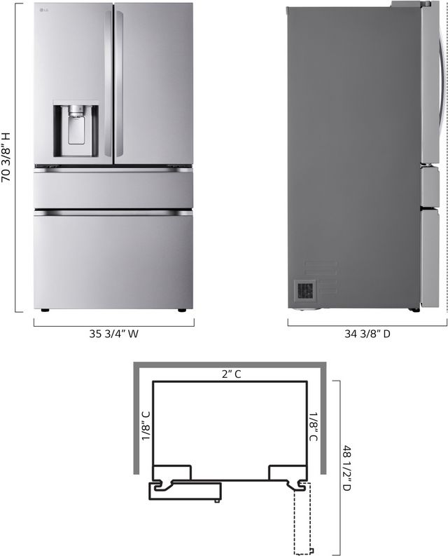 LG 36 in. 28.6 Cu. Ft. PrintProof™ Stainless Steel French Door Refrigerator-13