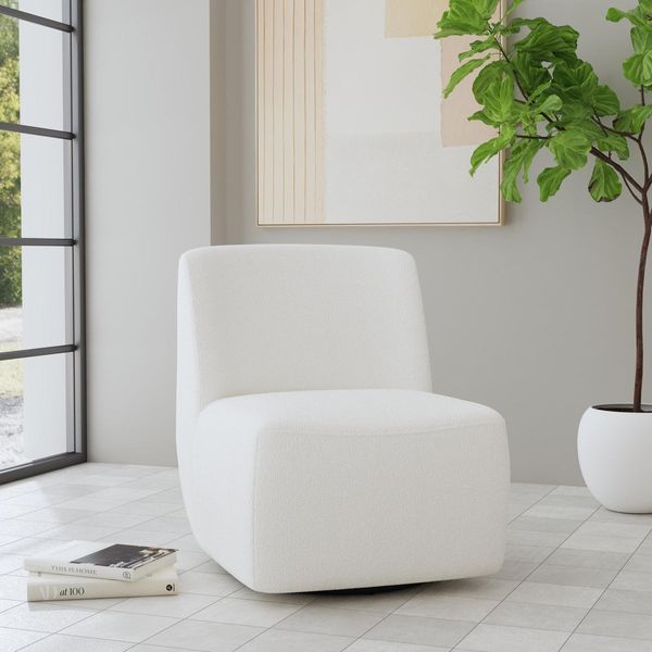 homestyles Nico White Swivel Chair