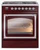 Ilve® Nostalgie II Noblesse 30" Burgundy Pro Style Dual Fuel Range with Chrome Trim-1